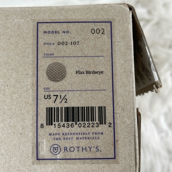 ROTHY’S The Point in Flax Birdseye Size 7.5 Flats Slip On Shoes - Picture 2 of 14